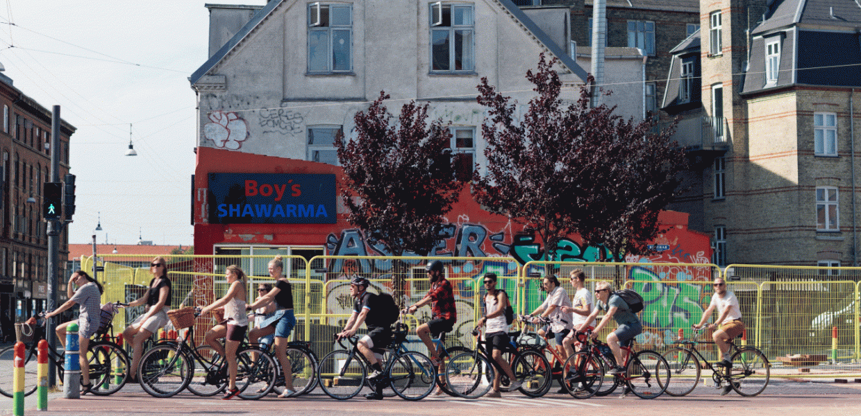 Cycling in Nørrebrø, Copenhagen