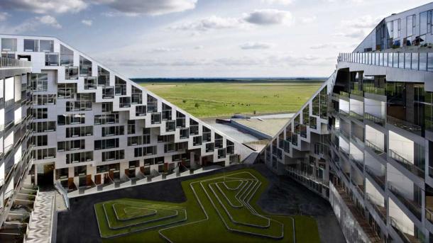 A view of 8TALLET  Bjarke Ingels Group in Copenhagen, Denmark