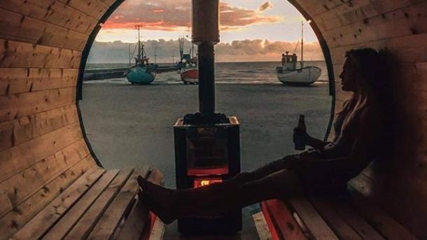 The Sauna at North Shore Surf in Løkken, North Jutland