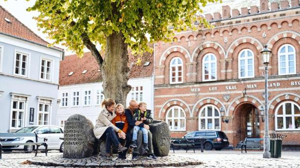 Family in Ærøskøbing on the island Ærø