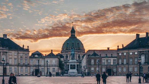 Amalienborg Palace, the Queen's residence in Copenhagen