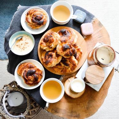 Pastries on a table