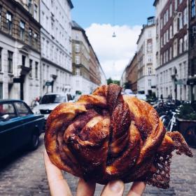 A Danish pastry in the wild on the streets of Copenhagen