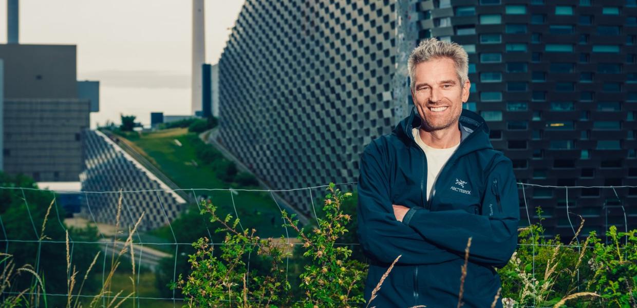 Patrick Gustavsson in front of Copenhill, Copenhagen, Denmark