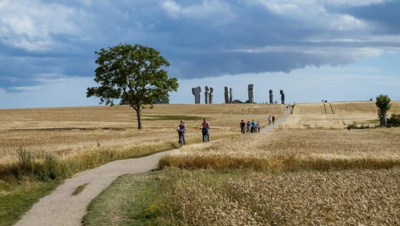 Cyclists at Dodekalitten Lolland-Falster, Denmark