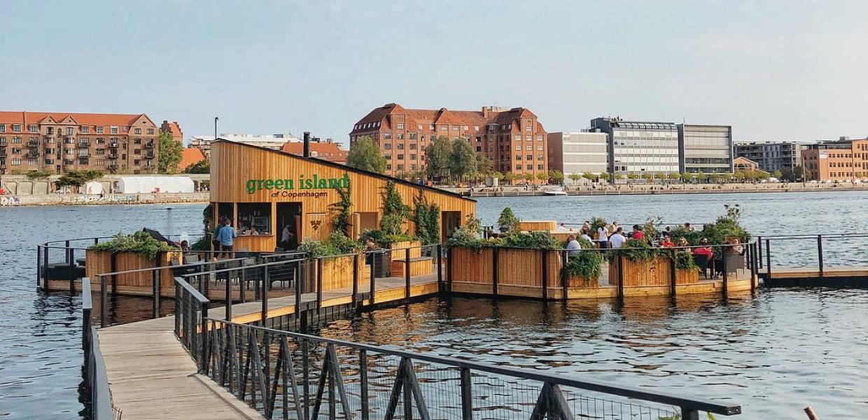 The sustainable and floating Green Island in Copenhagen harbour