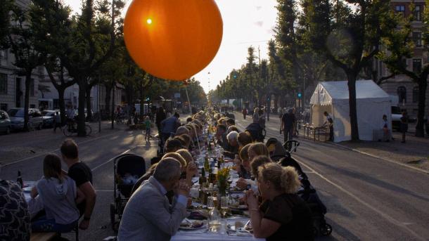 Longtables at the harvest festival in Frederiksberg