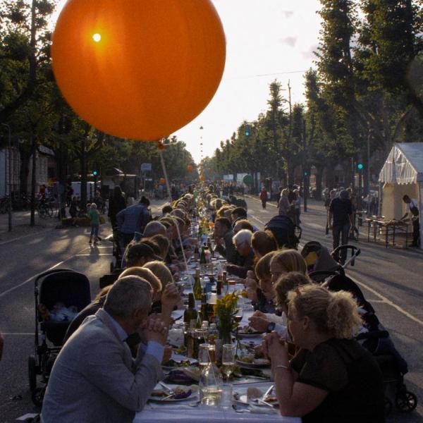 Longtables at the harvest festival in Frederiksberg