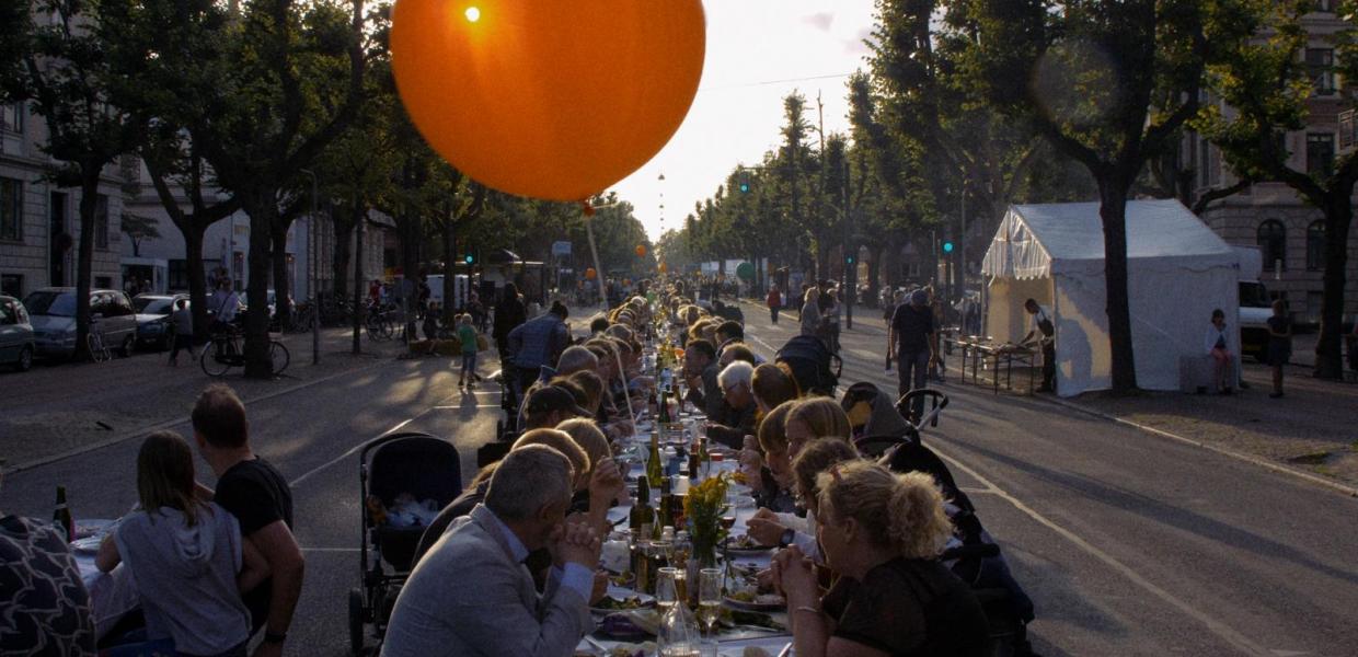 Longtables at the harvest festival in Frederiksberg