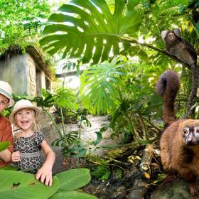 Children in tropical zoo Randers Regnskov, Denmark