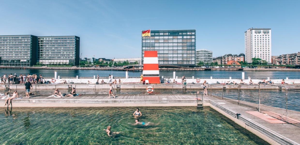 Islands Brygge Harbour Bath Copenhagen Summer