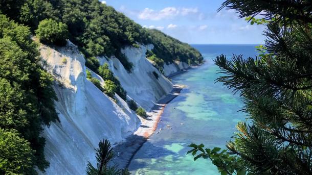 The white cliffs of Møn are located south of Copenhagen