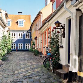 Cobblestoned streets of Aalborg 