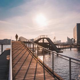 A wintery view of Kalvebod Bølge in Copenhagen 