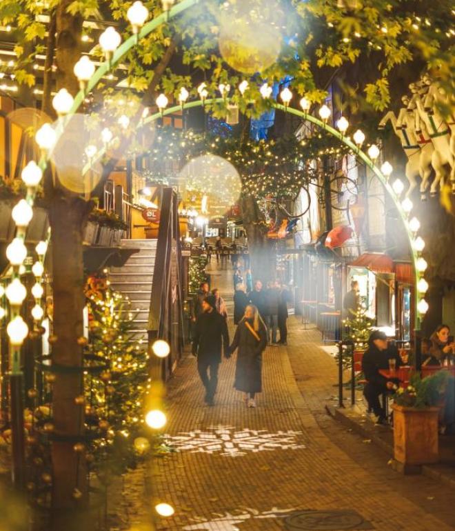 Christmas decorations in Tivoli Gardens.