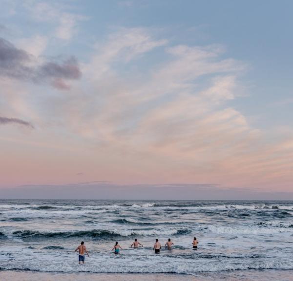 Winter swimmers in North Jutland.